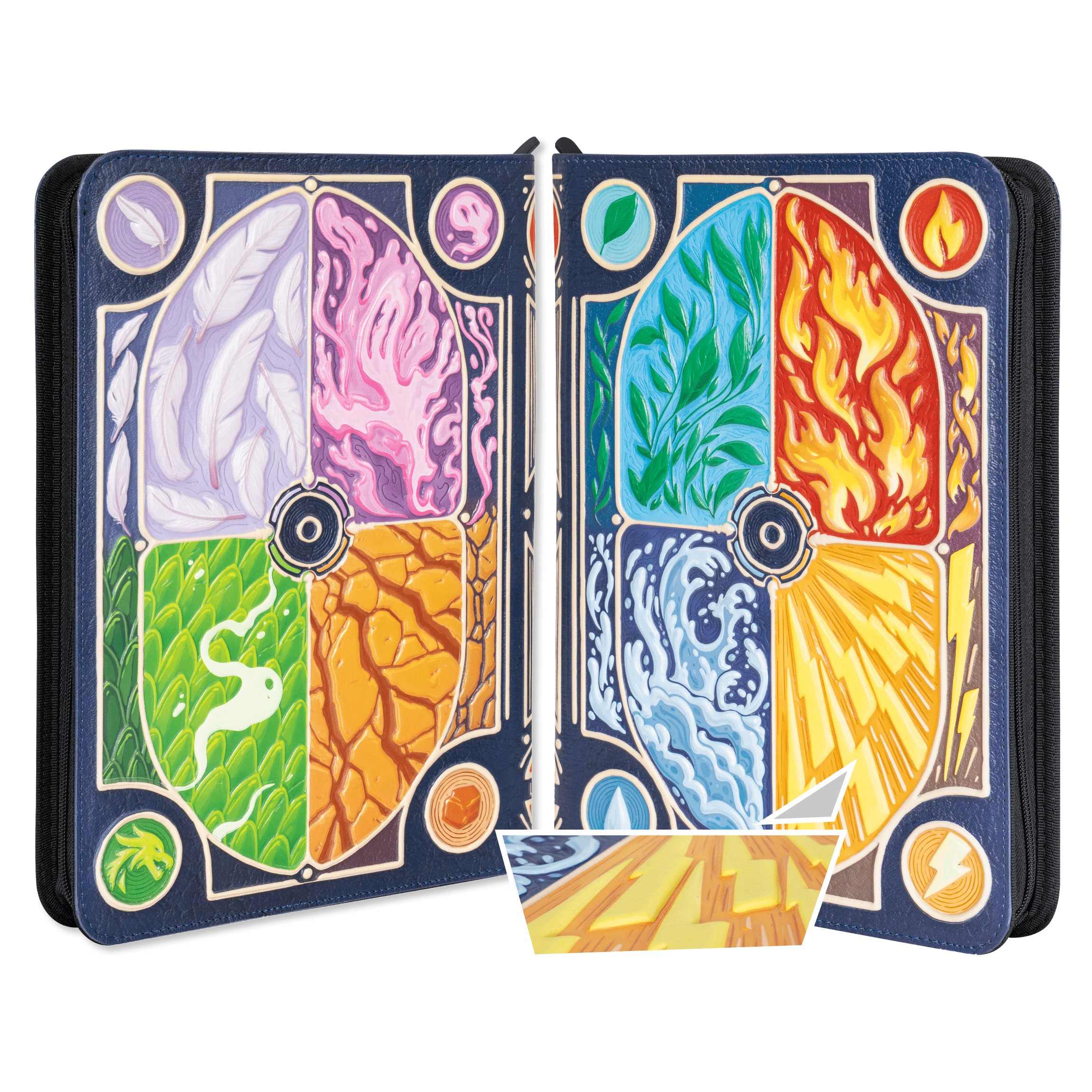 TCG Faux-Leather Elemental Trading Card Binder - 257649 - Image 3