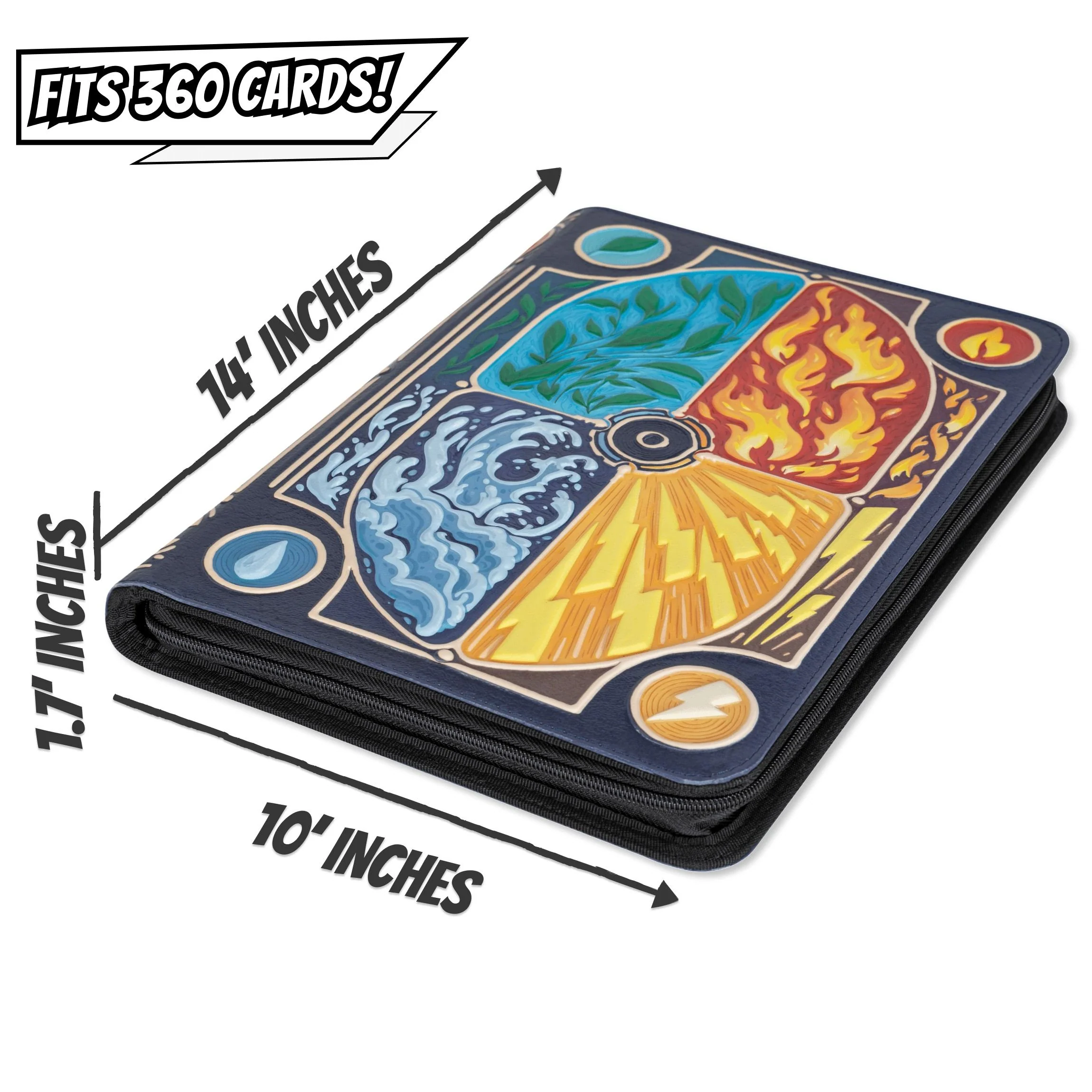 TCG Faux-Leather Elemental Trading Card Binder - 257649 - Image 5