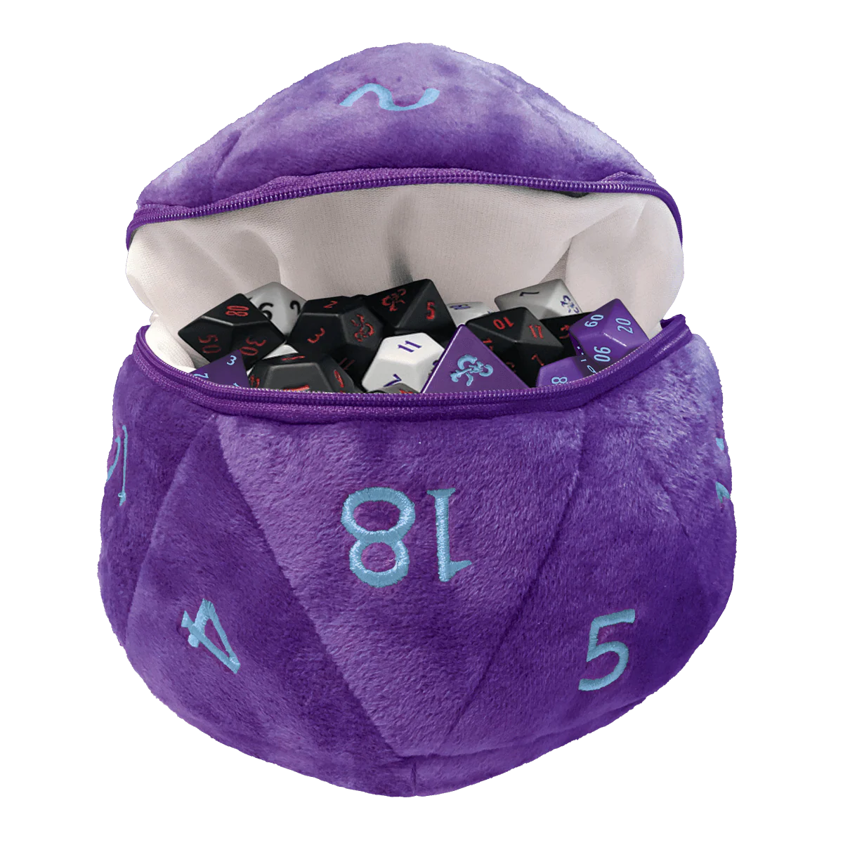 Ultra PRO - Phandelver Campaign d20 Plush Dice Bag for Dungeons & Dragons - Royal Purple/Sky Blue