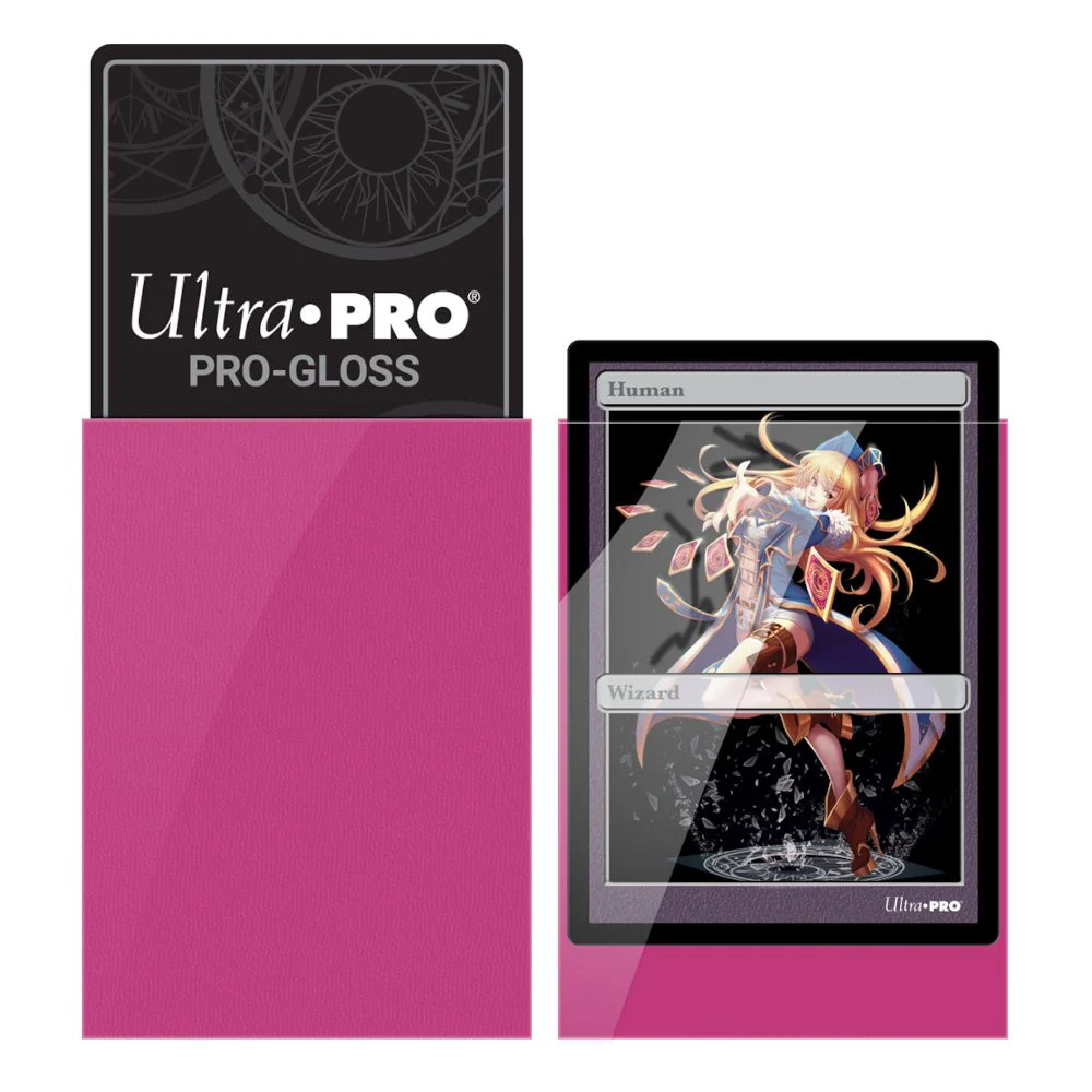 Ultra Pro - PRO-Gloss 60ct Small Deck Protector sleeves - Bright Pink - Image 3