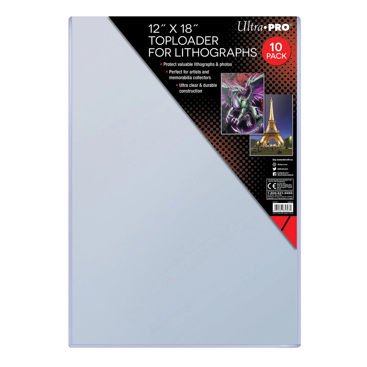 Ultra Pro - Toploader for Lithographs 10-Piece Set 12-Inch x 18-Inch