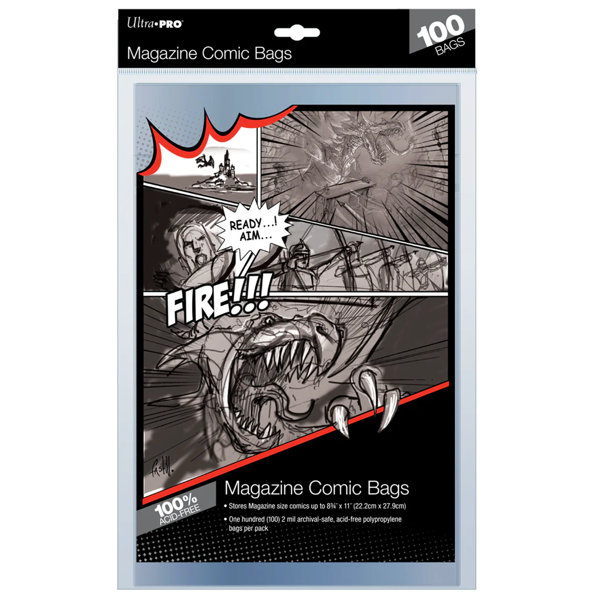 Ultra Pro - UP81978 Magazine Size Comic Bags 100-Piece Set 8-3/4-Inch x 11-Inch