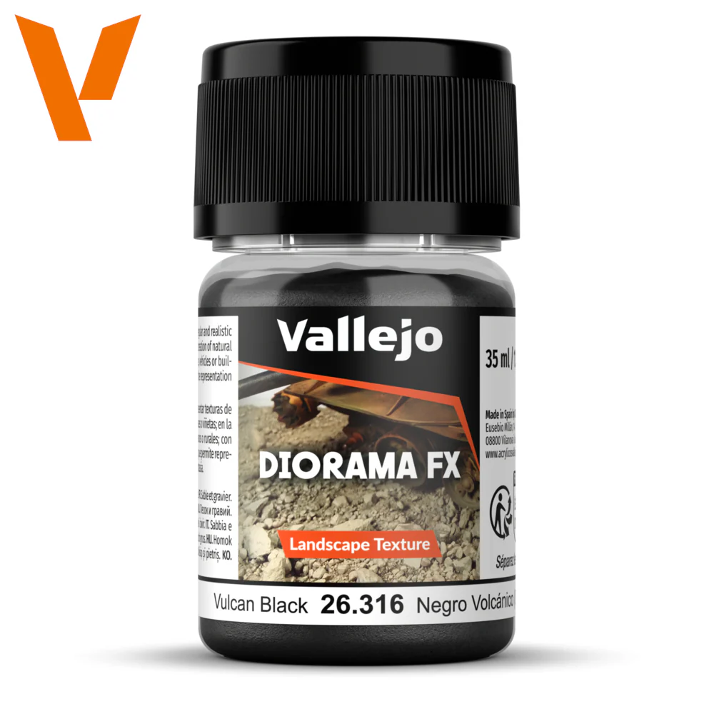 Vallejo Diorama Effects Landscape Texture 0.1-0.6mm 35ml - Vulcan Black
