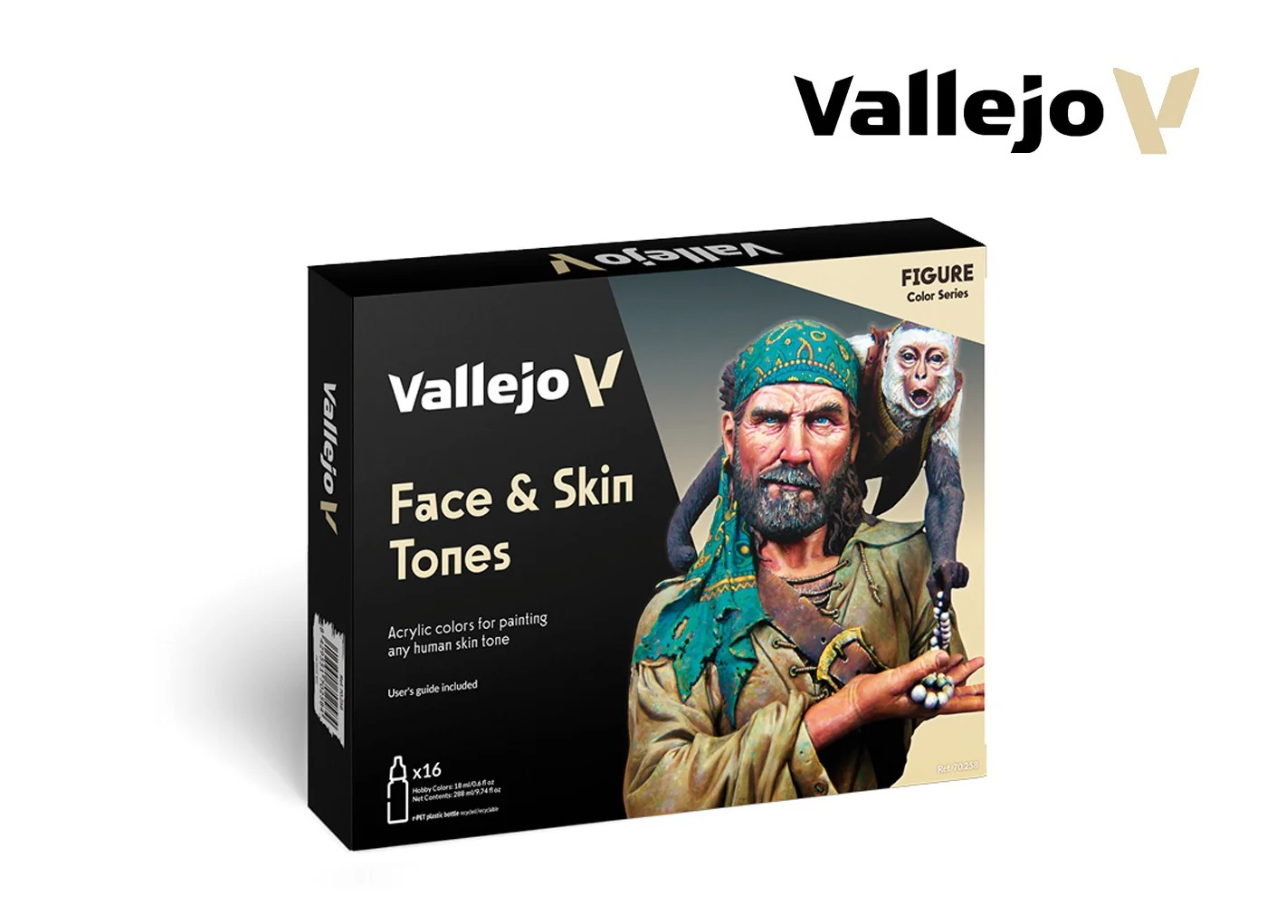 Vallejo Face & Skin Tones Acrylic Model Colour 16-Piece Set