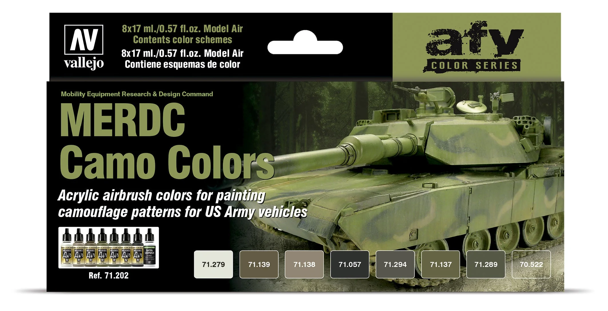Vallejo Model Air Merdc Camo Colours Set of 8 x 17ml