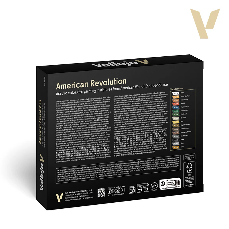 Vallejo Model Colour American Revolution Figure Colour Set of 16 x 18ml - Image 2
