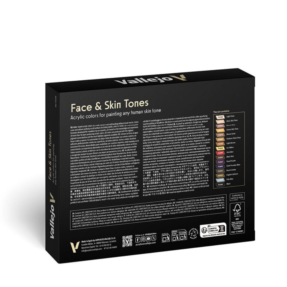 Vallejo Model Colour Face and Skin Tones Old Formulation 16-Colour Set - Image 2