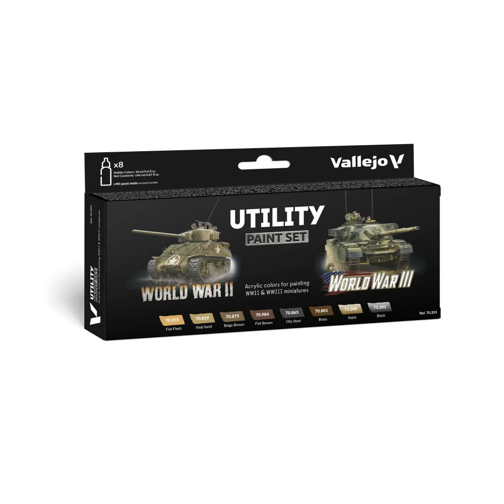 Vallejo Utility Paint Set WWII & WWIII Colour Model Colour 6-Piece Set
