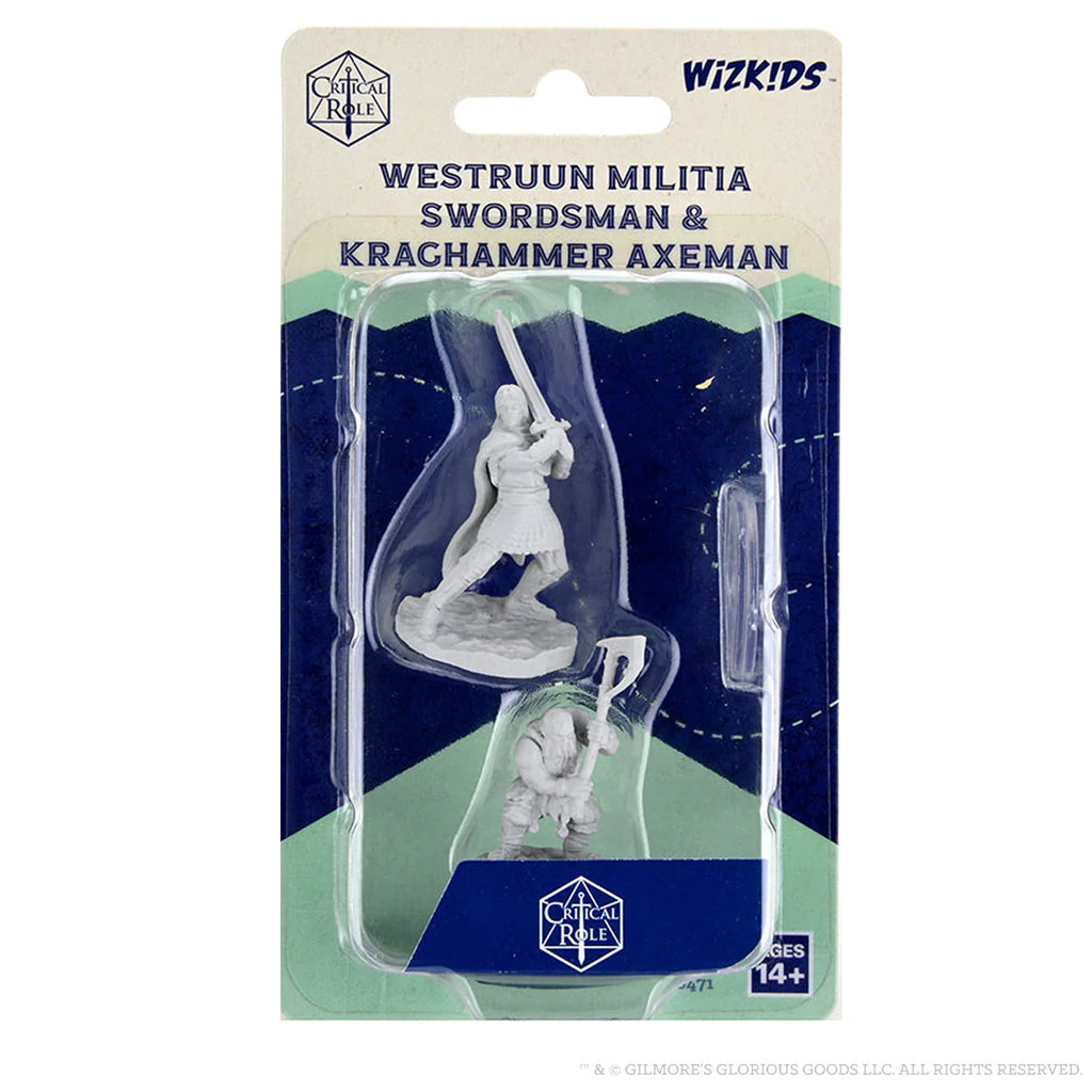 WizKids - Critical Role Unpainted Miniatures: Westruun Militia Swordsman and Kraghammer Axeman